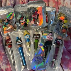 Colorful Pen and Keychain Set